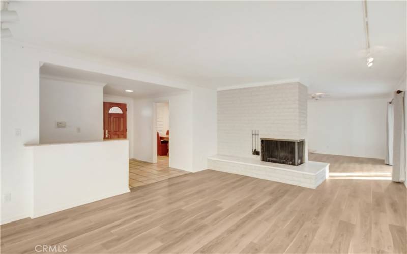 Living room with fireplace