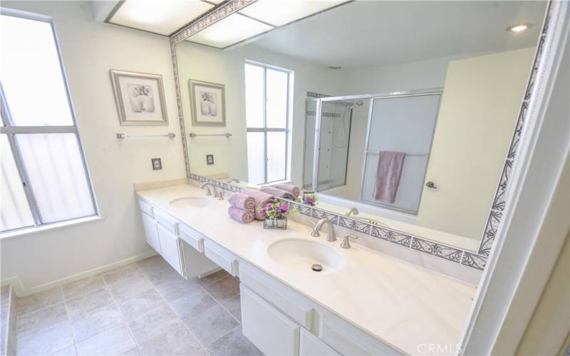 Spacious Master Bath with Dual Vanity and Extra Large Shower