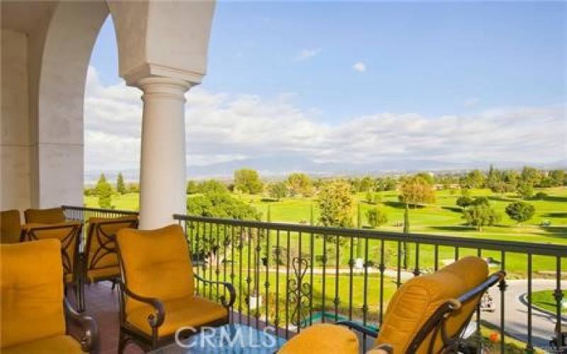 Private restaurant's patio overlooking the golf course.