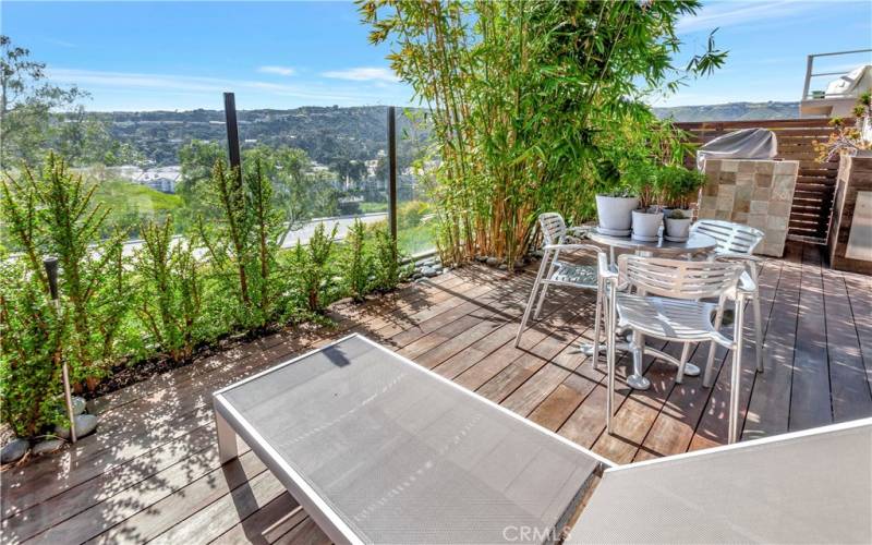 Patio Retreat with views of rolling hills.