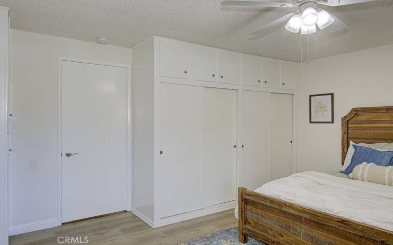 View of the closet space in the primary bedroom.