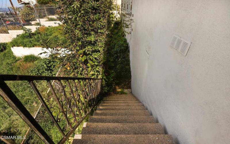 EXTERIOR STAIR TO HILLSIDE BACKYARD