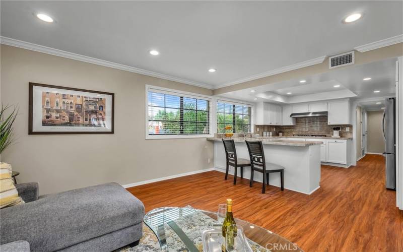 From the den looking toward the kitchen