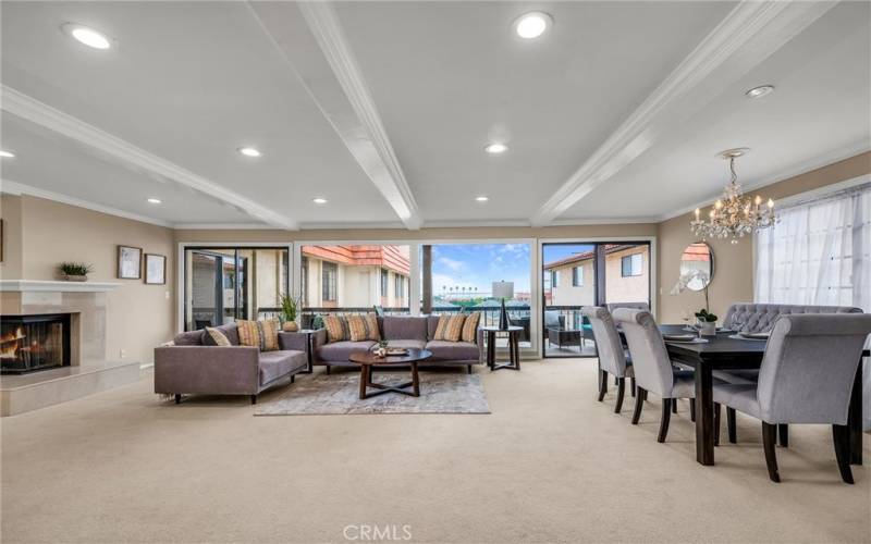 Living/Dining Area with Harbor Views