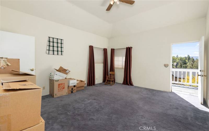 Left Side (OVERSIZED) Bedroom Upstairs. Large Closet w/ Shared Deck.