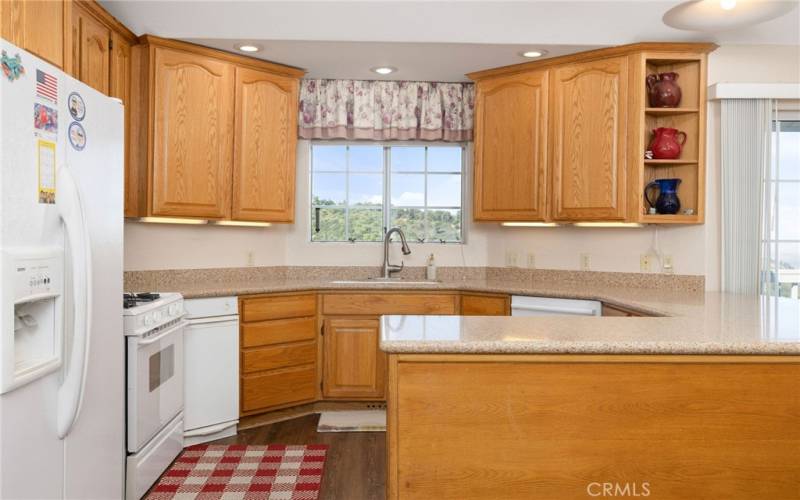 Open Concept Kitchen has 6 double Electrical Outlets for Kitchen Appliance needs.