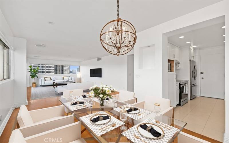 Dining area virtually staged