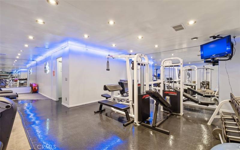 Fitness center on the mezzanine floor
