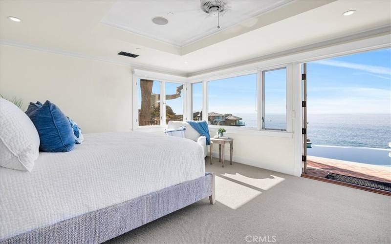 French doors that lead to the pool deck.