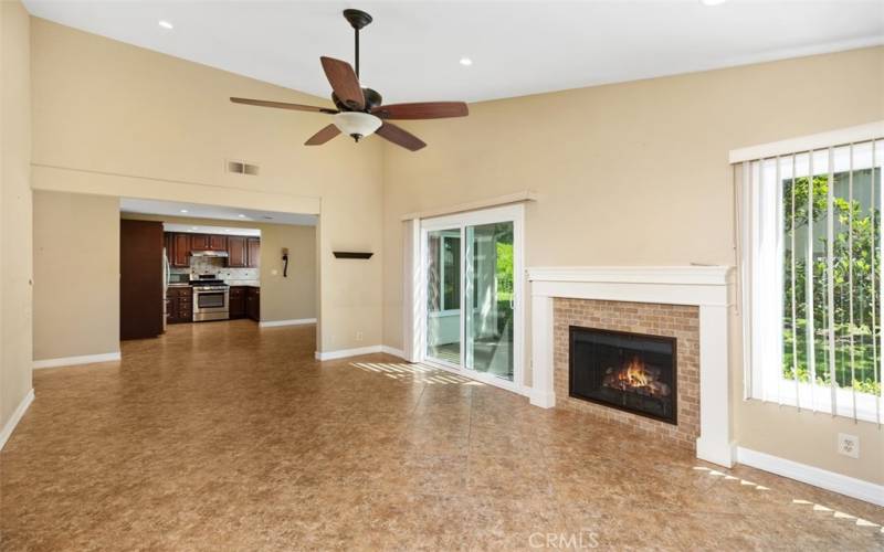 Living room looking towards kitchen and dining room