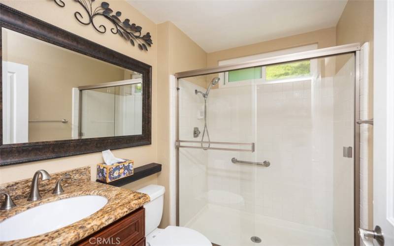 Hall bathroom with walk in shower