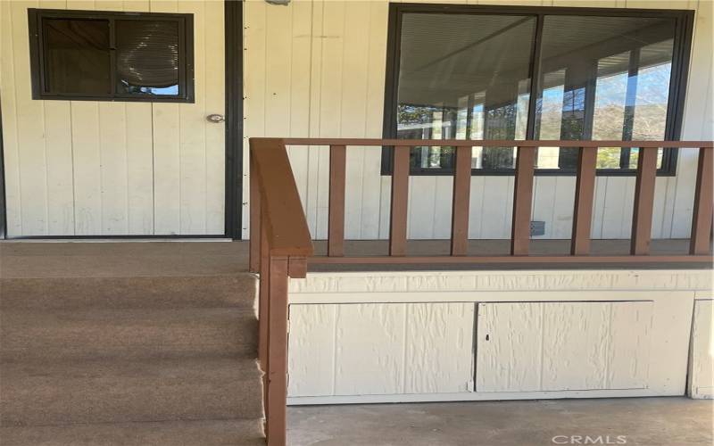 Carport porch and entrance to fully enclosed porch room!