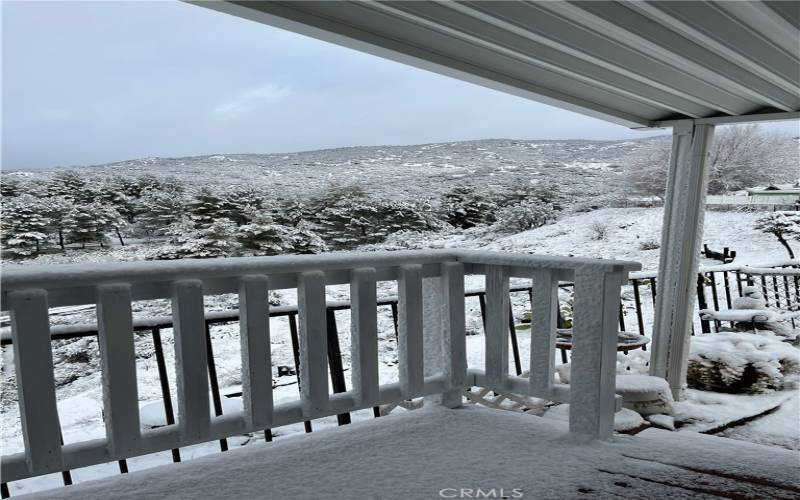 SNOW VIEW FROM COVERED PATIO