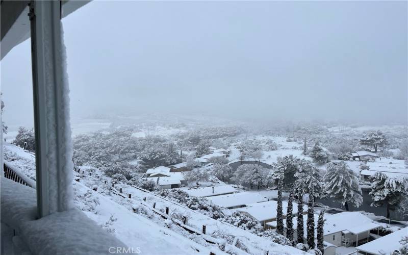 LOOKING AT VALLEY SNOW FROM THE PATIO AREA