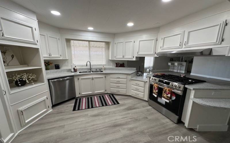 Kitchen with all new stainless appliances.