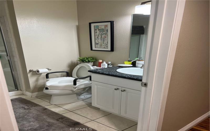 1st level bathroom with shower.