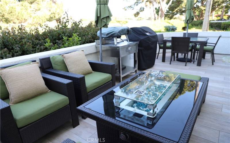 Patio overlooking golf course