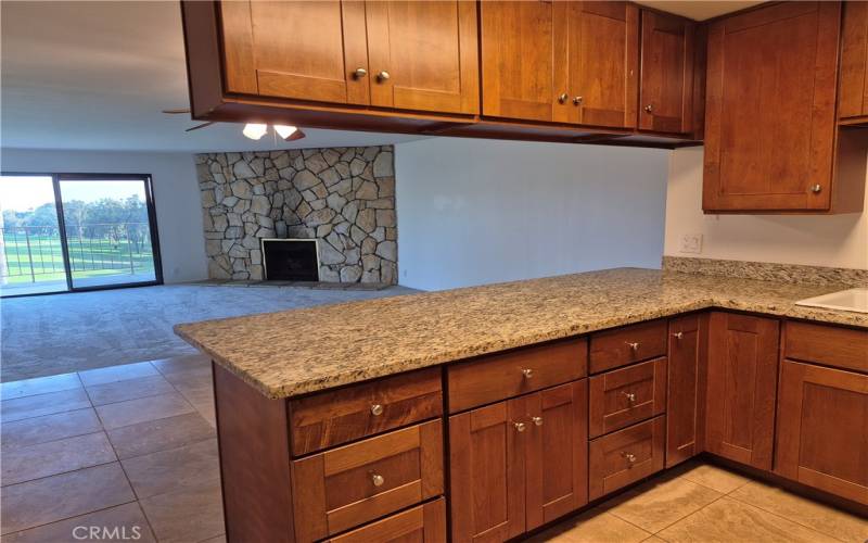 Kitchen open to dining and living rooms