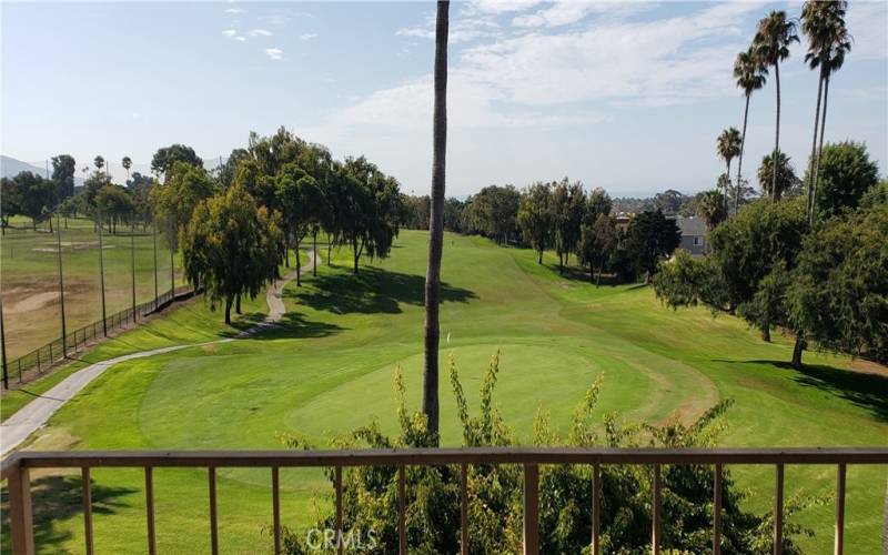 View from the unit looking straight down the fairway.