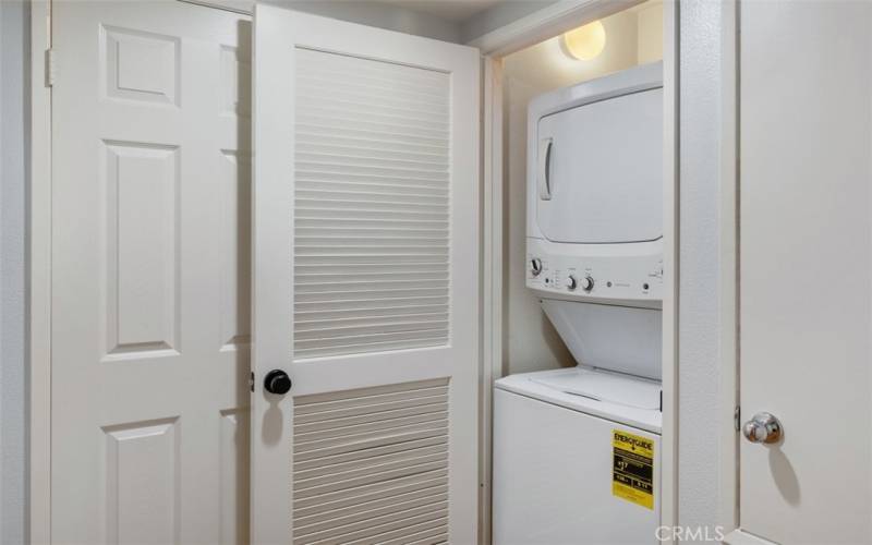 In-unit stackable washer and dryer right next to the primary bedrooms to make laundry more convenient!