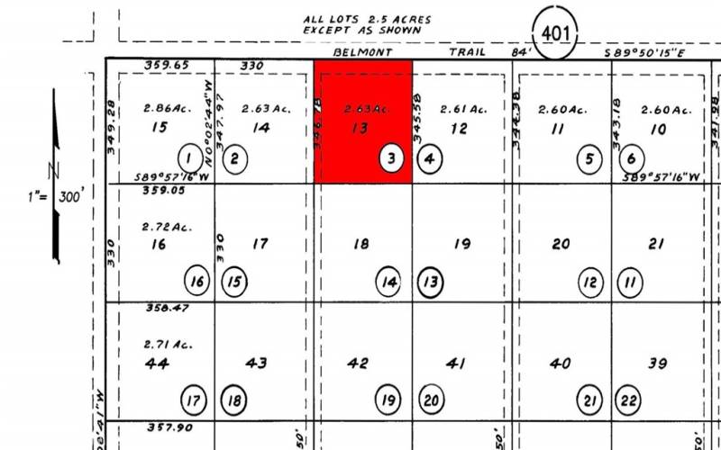 Assessor Map showing corner lot at Burbank.