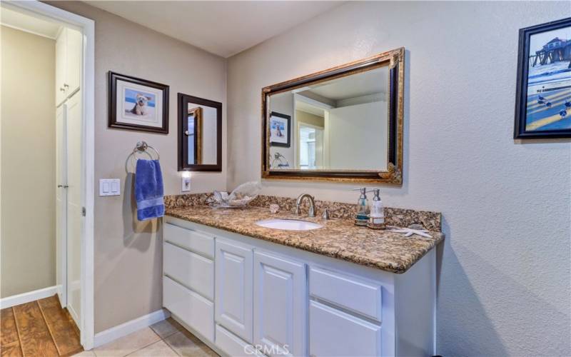 DOWNSTAIRS BATHROOM SINK & GRANITE COUNTER TOP