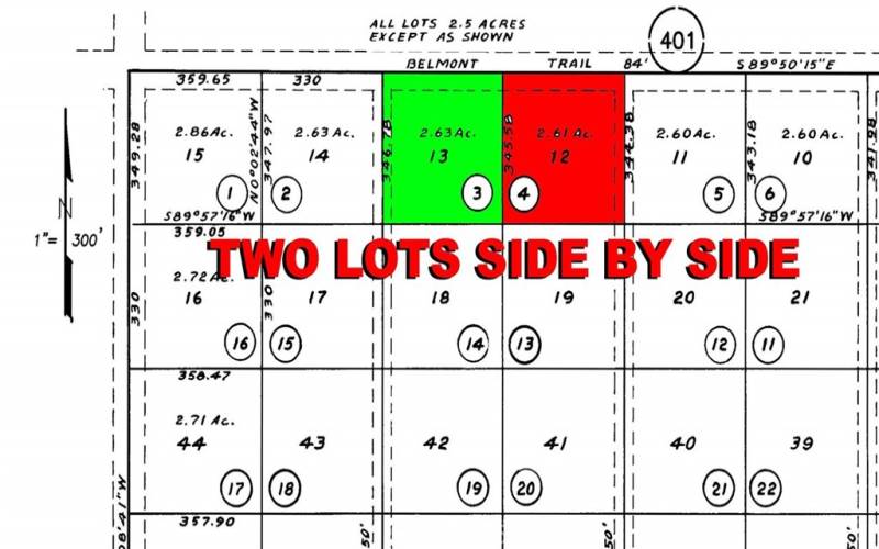 Assessor Map showing both lots that are avilable.