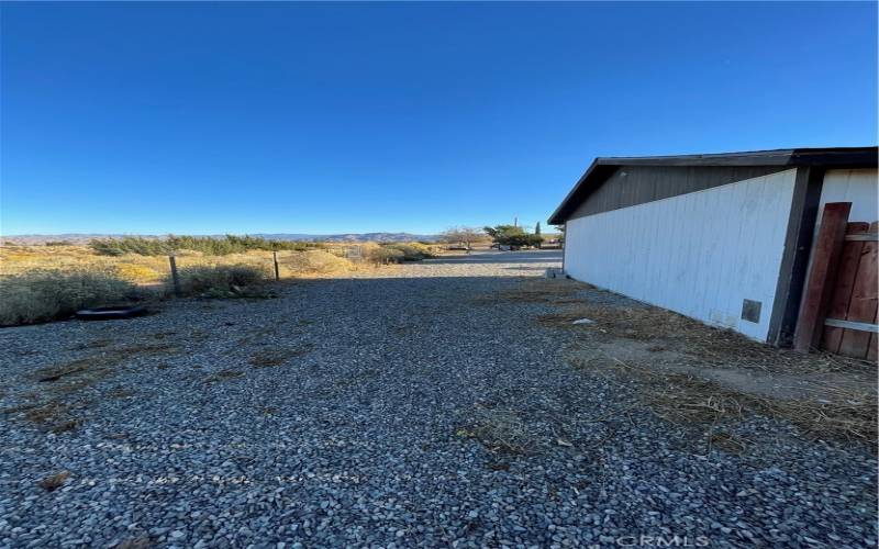 Side of detached garage