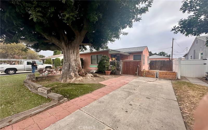 Drive way that accesses detached 2 car garage