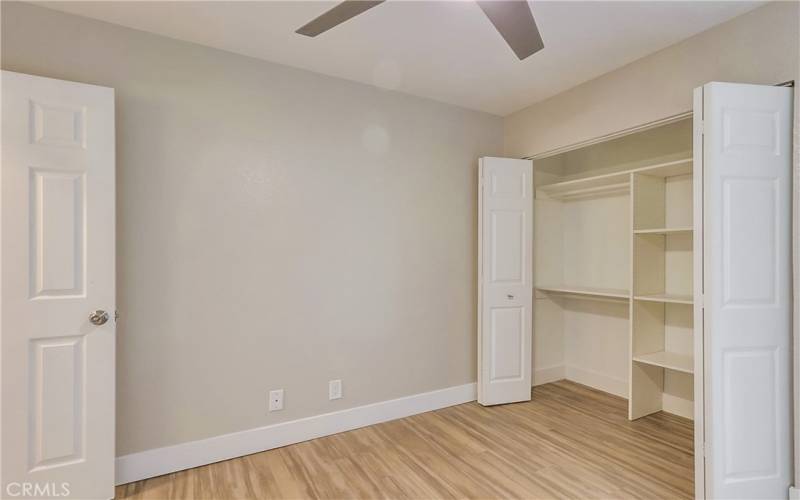 Bedroom has two closets