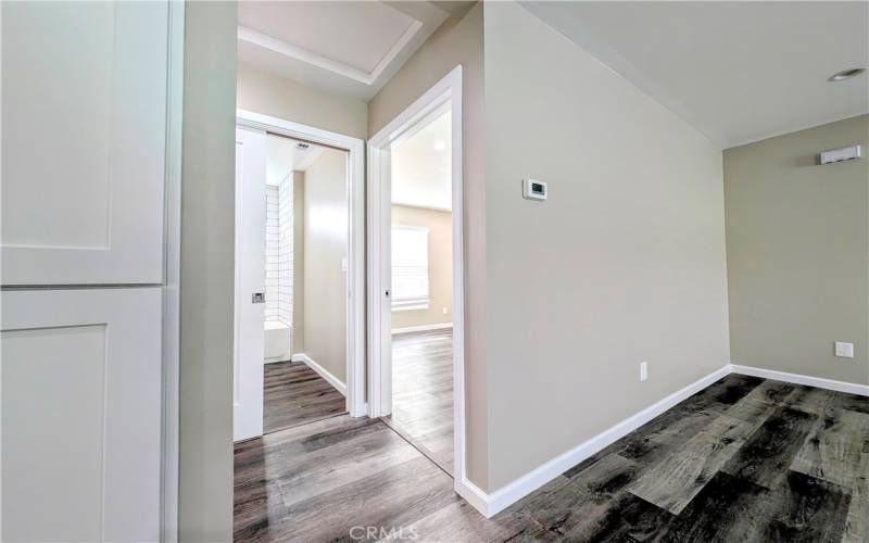 Hallway to Bathroom, Front Bedroom and Laundry Space