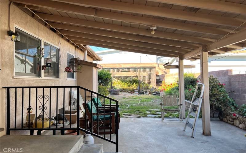 Covered patio off kitchen