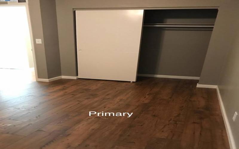 Primary closet area