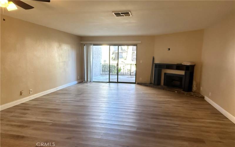 Living room with fireplace