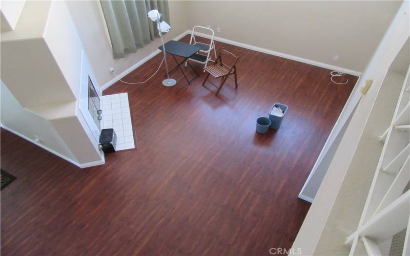 View of living room from loft