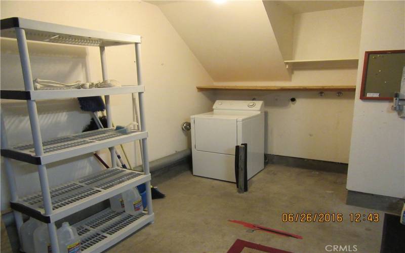 Laundry area in garage