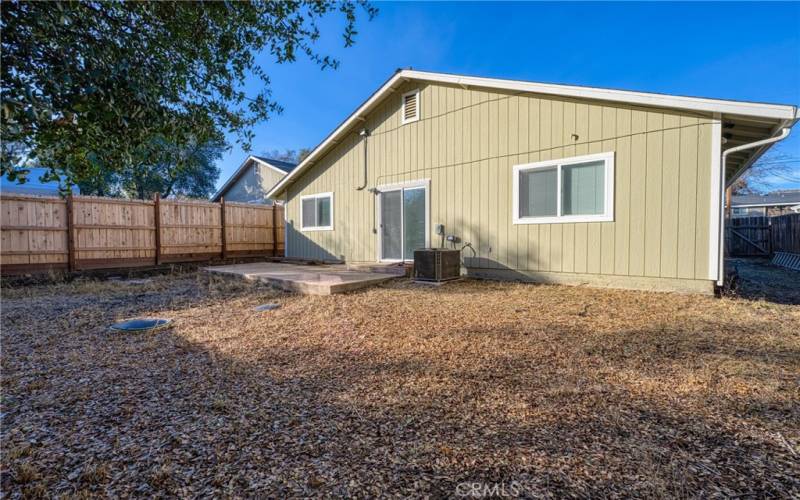 Fully fenced backyard