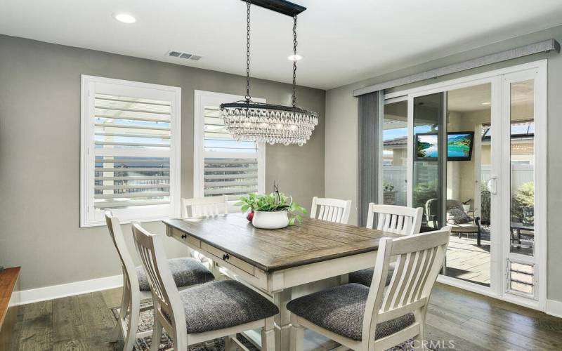 Dining Room with custom chandelier