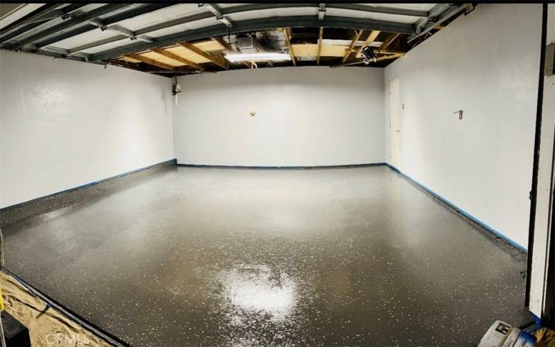 2 car Garage with epoxy floors