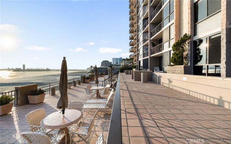 Community patio area with unobstructed ocean views