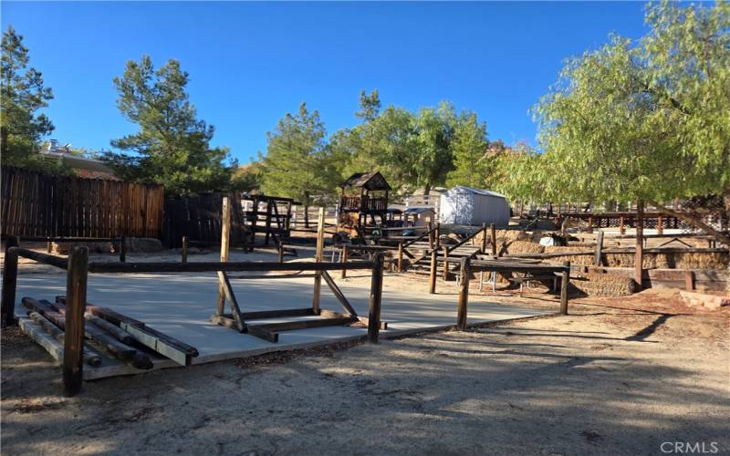 Another look at the dance floor.  At one time the owners had a stage here for live music, karaoke, or just goofing around. The wood backing is there, but the stage has been removed. Easy enough to replace and begin building your own precious memories.