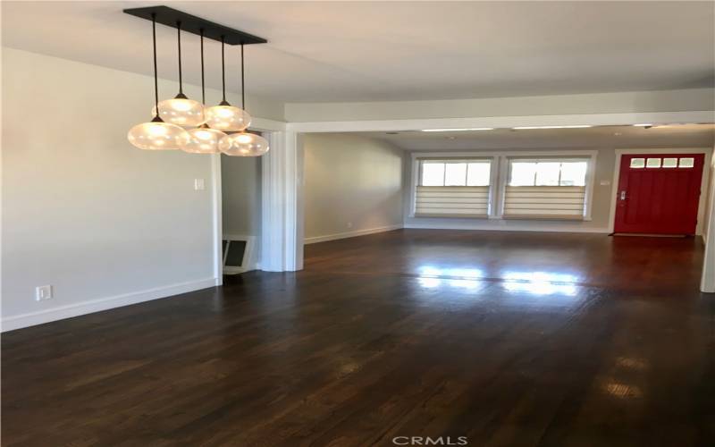 The dining area, looking towards the entry/ living room.