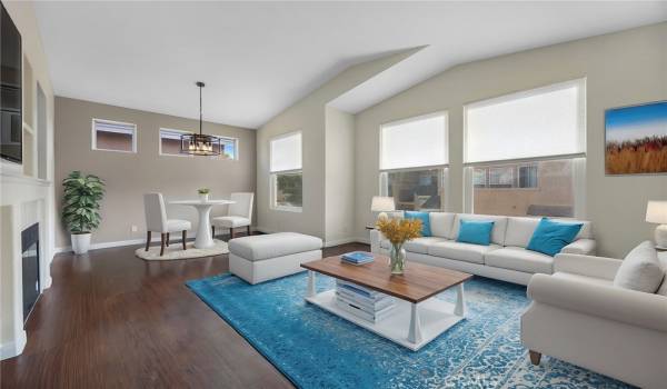 Living room and Dining room virtually staged.
