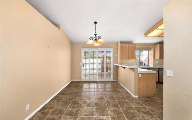 Dining room with backyard access