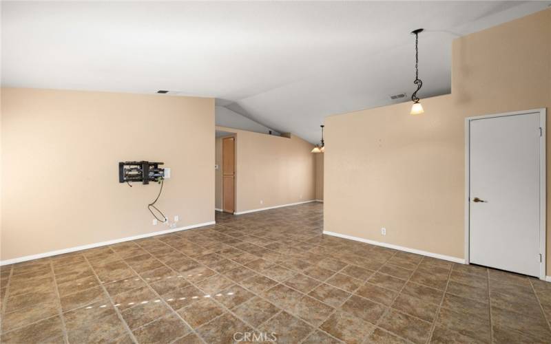 view into dining room from living space