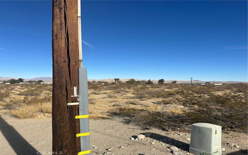 Electric pole on property.