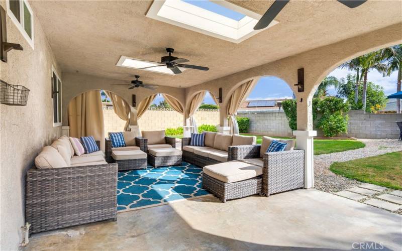 Covered Patio with Skylights and Fans