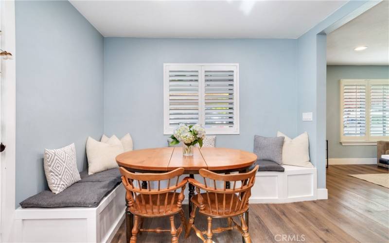 Kitchen Nook with built in storage bench