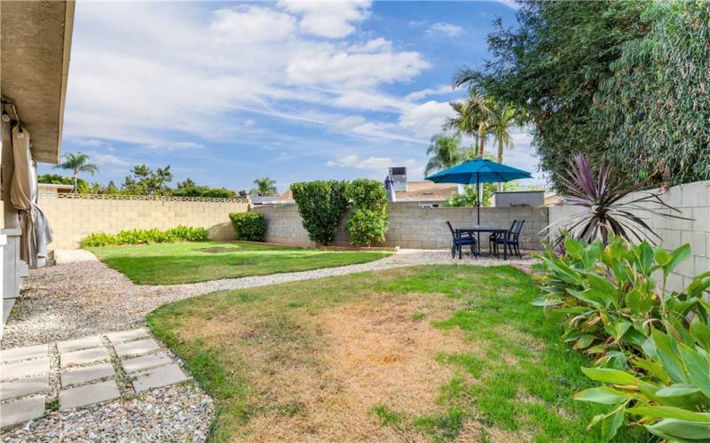 Spacious Backyard with Block Walls