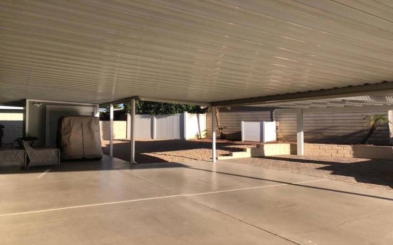 Carport with extra side patio